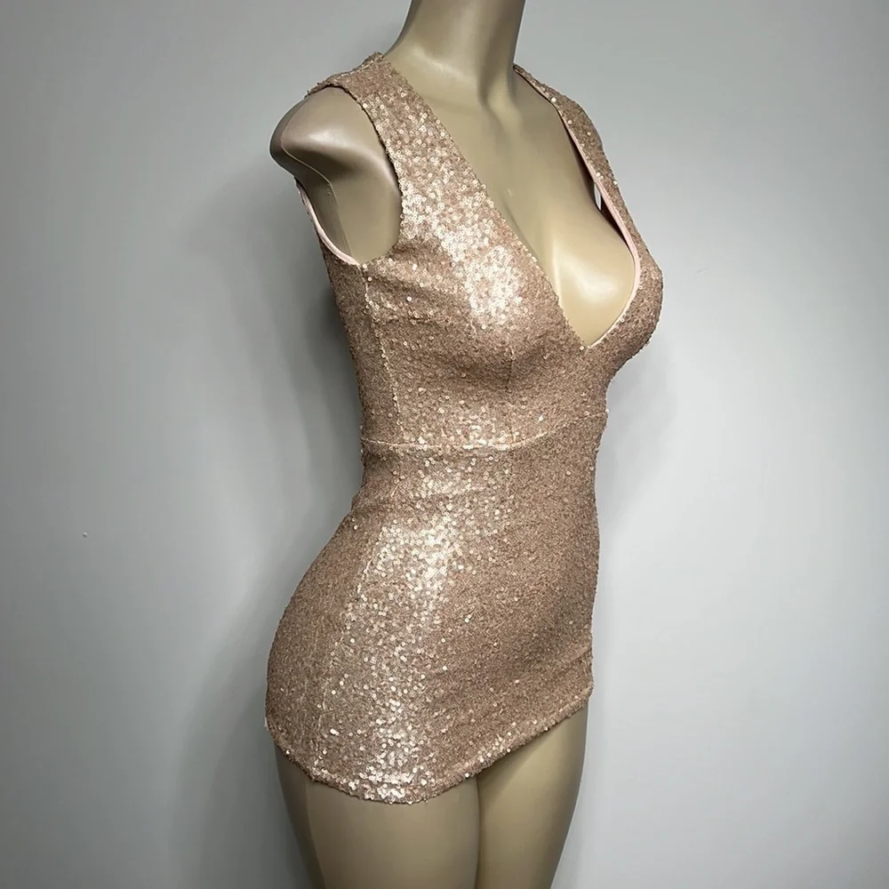 Tobi XS gold sequin mini dress - Picture 2 of 4